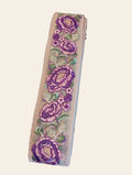 Purple Peony Embroidered Floral Lace Trim