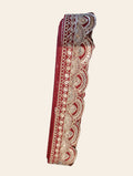 Maroon & Gold Zardozi Scalloped Lace