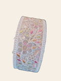 Elegant Floral Embroidered Lace Trim with Sequins