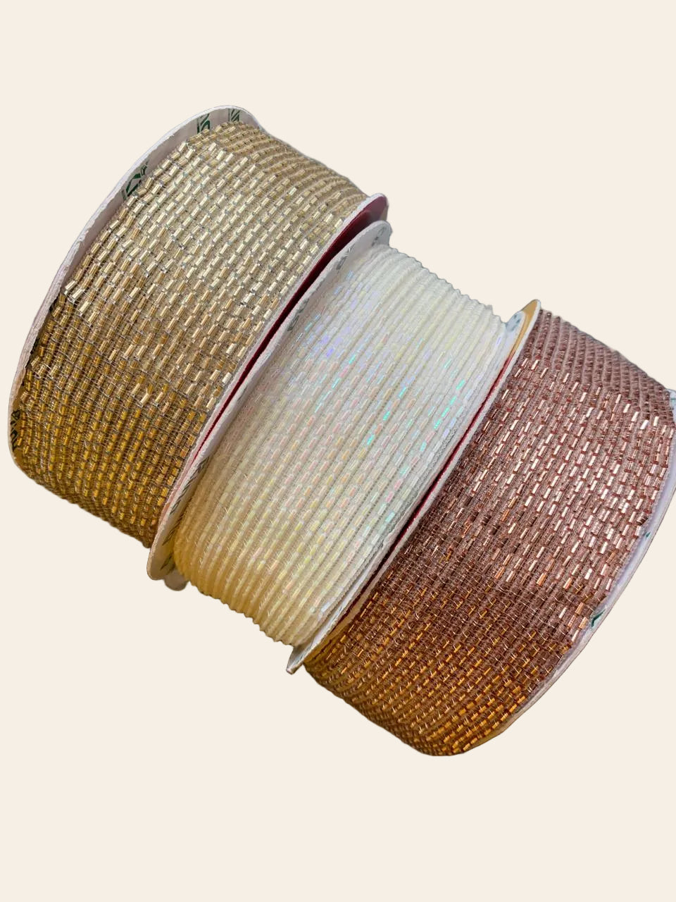 Metallic Bugle Bead & Sequin Ribbed Border Trim
