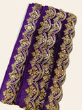 Royal Purple Scalloped Sequin & Zari Embroidered Trim
