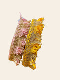 Premium Dual-Tone Silk Loop & Golden Zari Fringe Lace Trim
