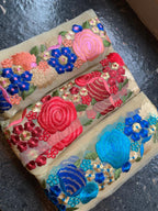 Multicolor Floral Embroidered Net Lace Trim