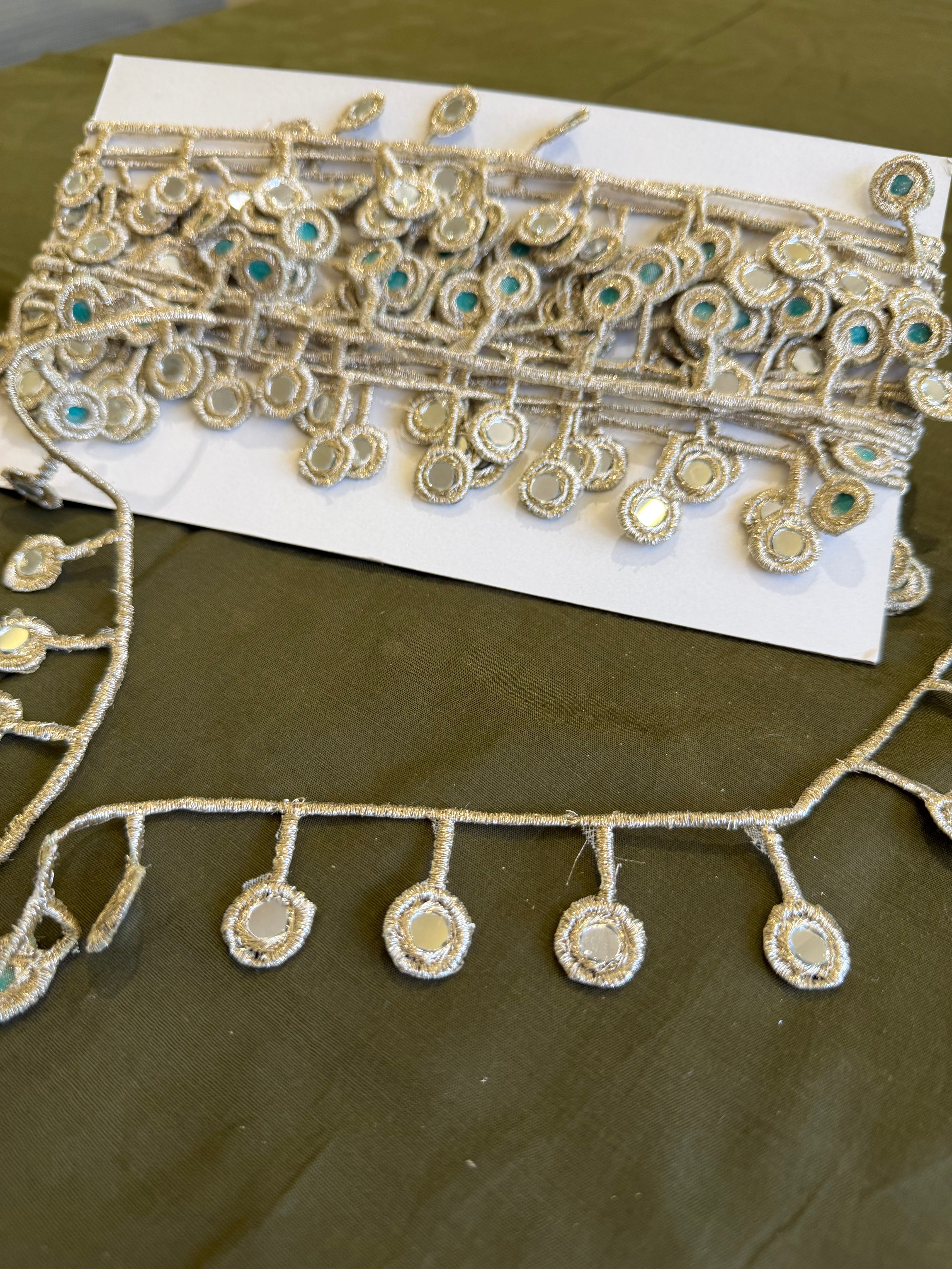 Silver Mirror Tassel Trim – Bohemian Gota Work Lace