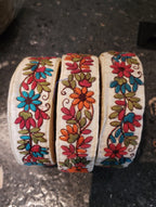 Floral Hand-Embroidered Fabric Trim