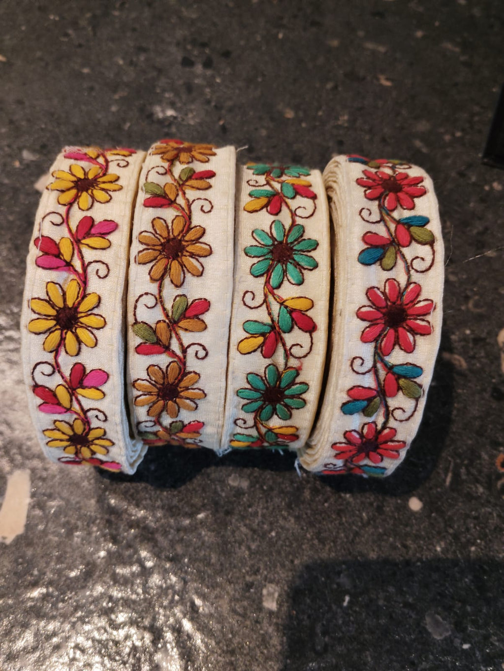 Floral Embroidered Cotton Ribbon Trims