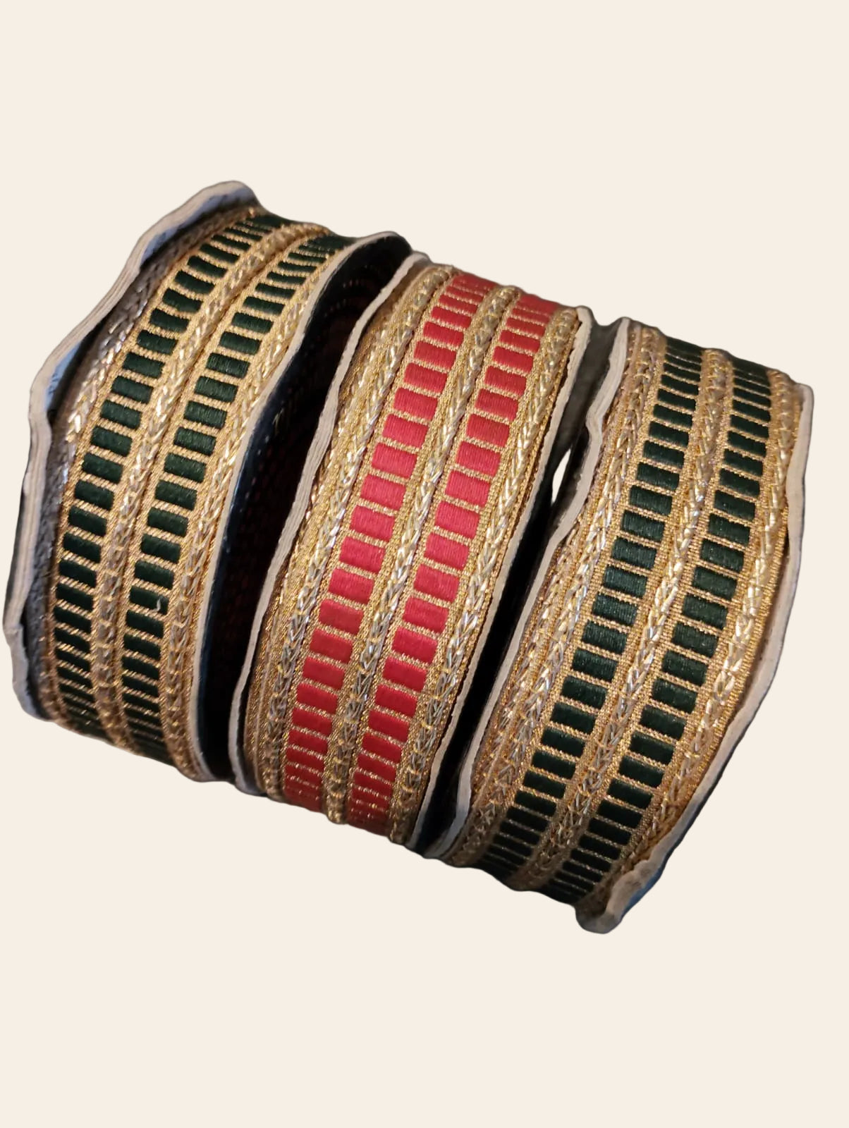Gold Zari Striped Border Trim