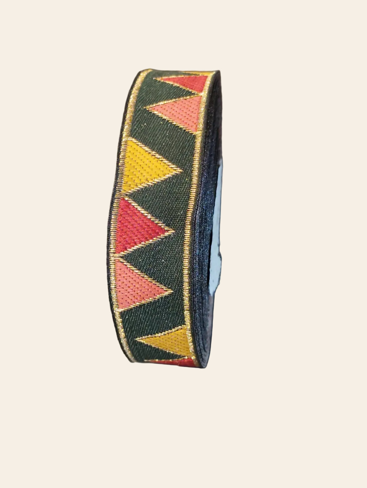 Geometric Multi-Color Embroidered Border Trim