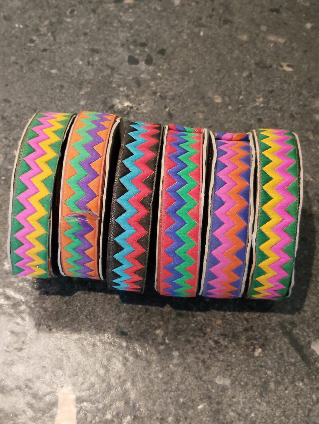 Multicolor Gota Patti Zig-Zag Border
