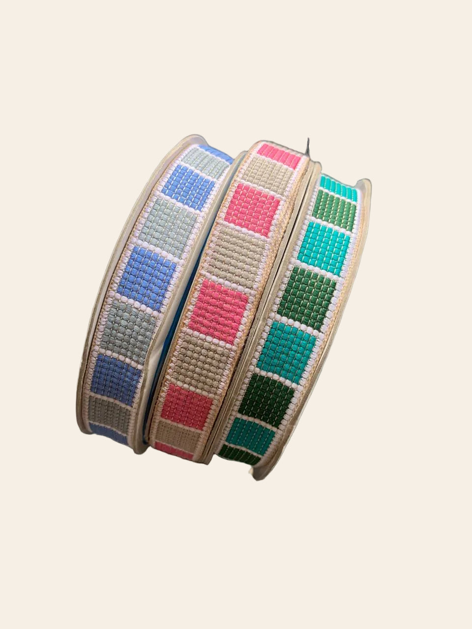 Color-Blocked Geometric Trim Ribbon
