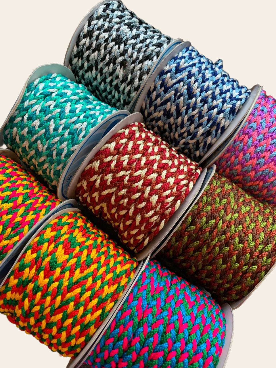 Multi-Colored Braided Craft Cord Spools