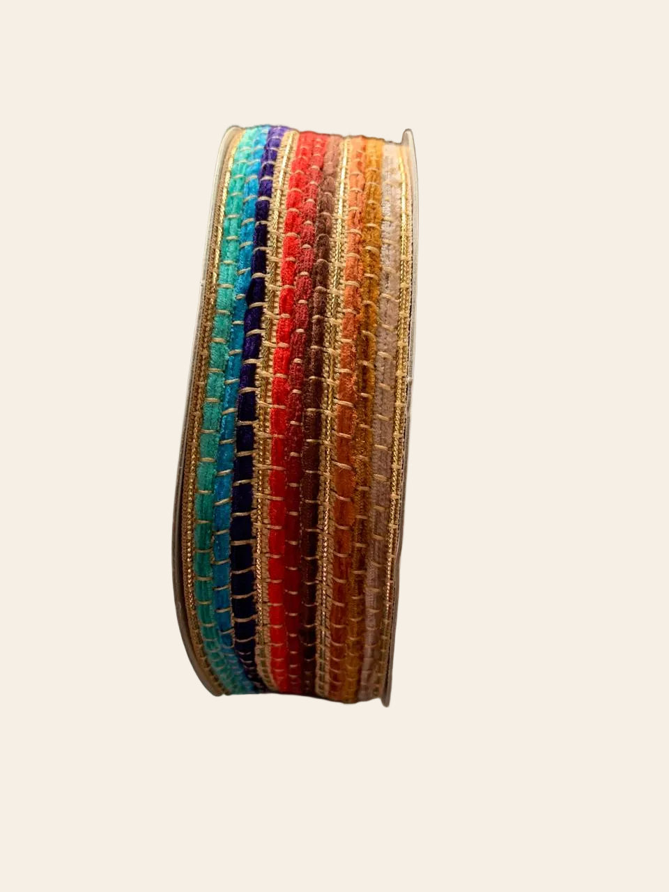 Multicolor Velvet Gota Ribbon Trim