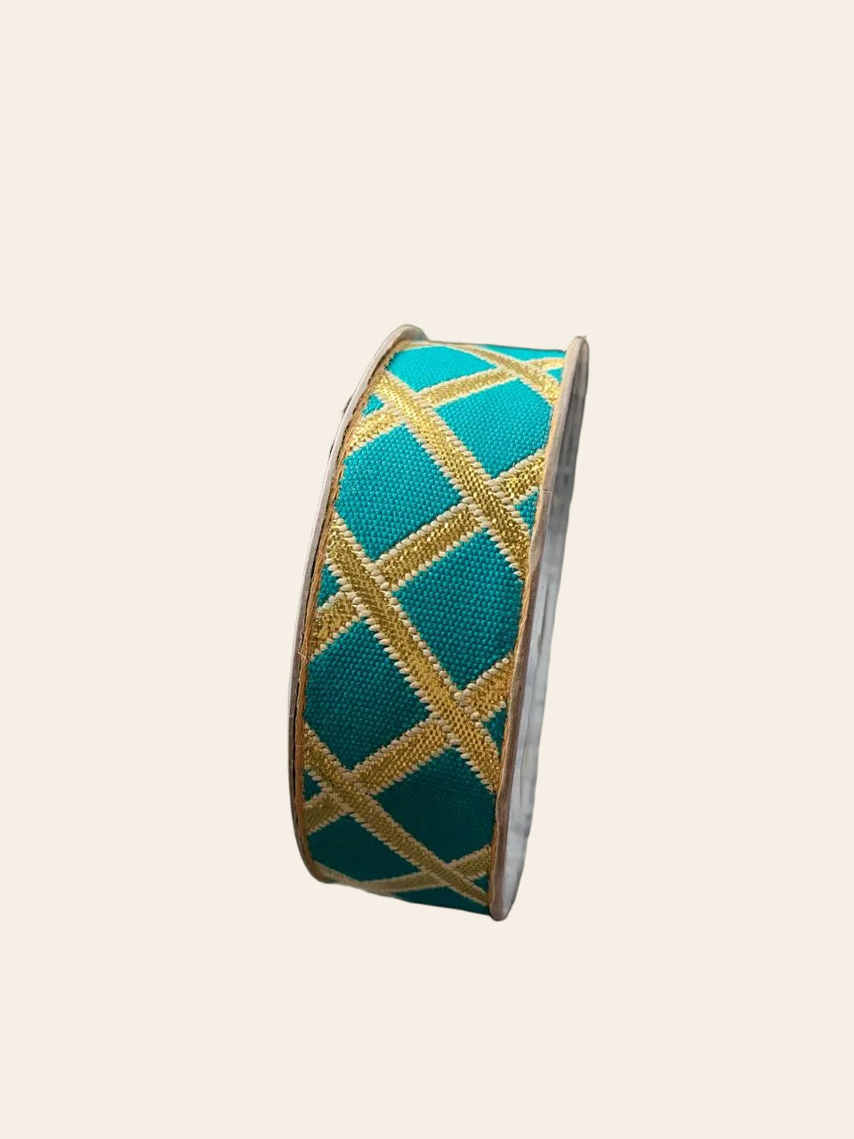 Blue and Gold Lattice Ribbon Roll