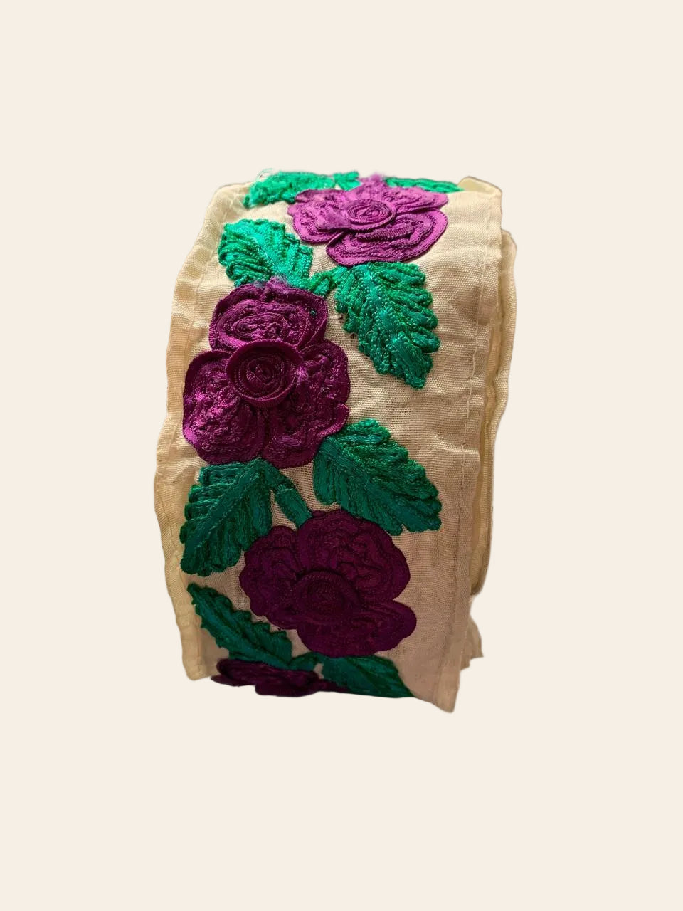 Embroidered Floral Ribbon Trim