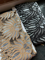 Metallic Floral Applique Lace Trim