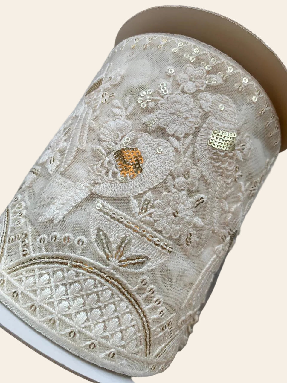 Ivory Shikargah Sequin Lace