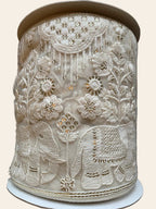 Ivory Elephant Shikargah Embroidered Sequin Trim