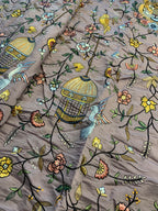 Hand-Embroidered Parsi Gara Silk
