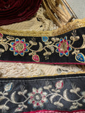 Luxury Floral Embroidered Velvet Lace Trim