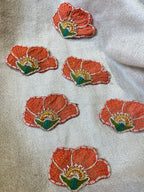 Bright Orange Floral patch