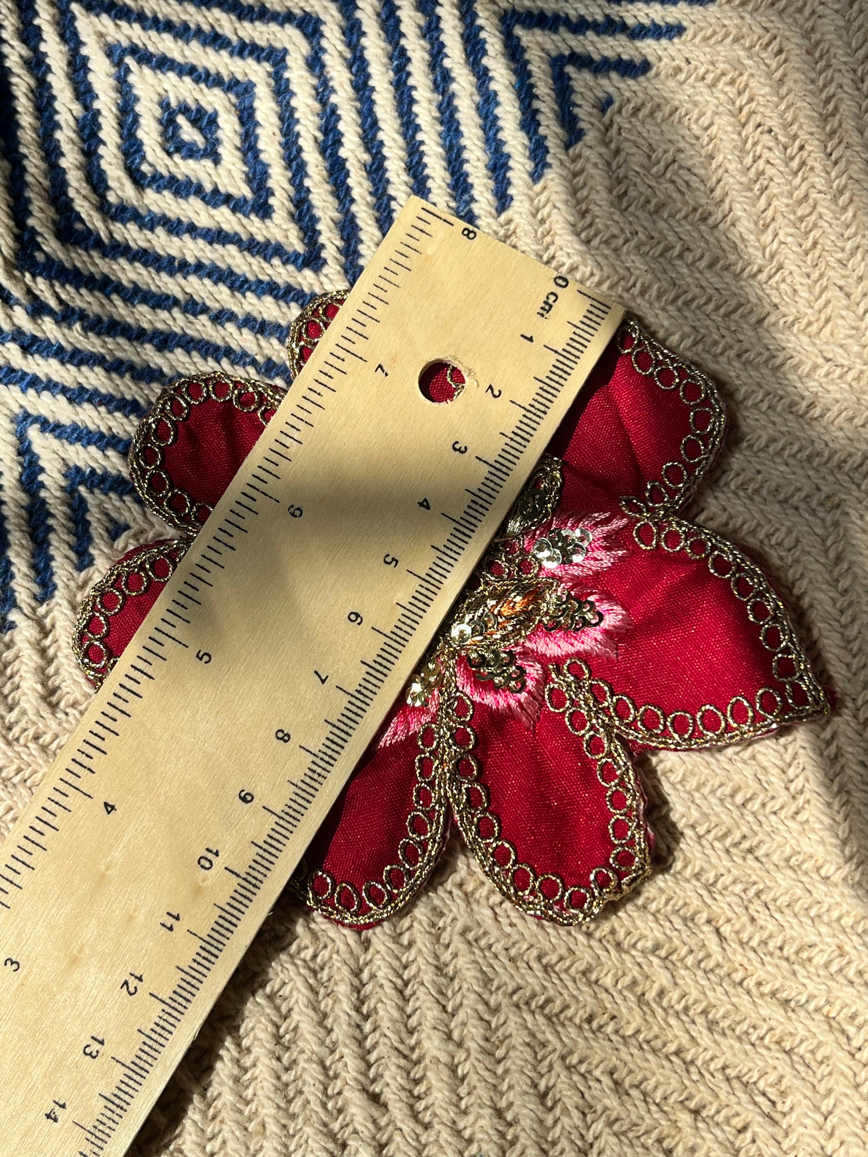 Crimson Glam Floral Patch