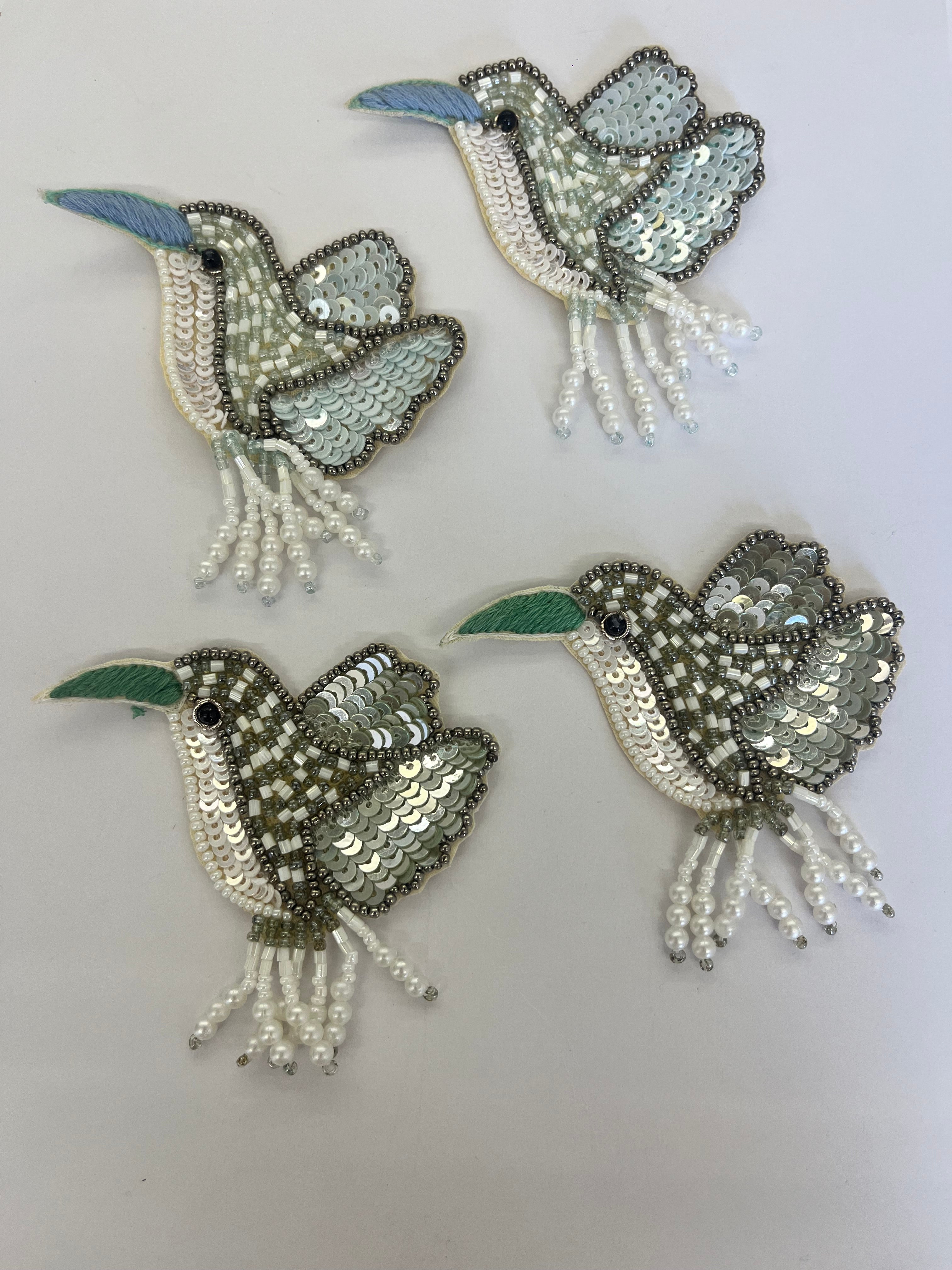 Beaded Hummingbird Patches