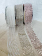 Metallic Bugle Bead & Sequin Ribbed Border Trim