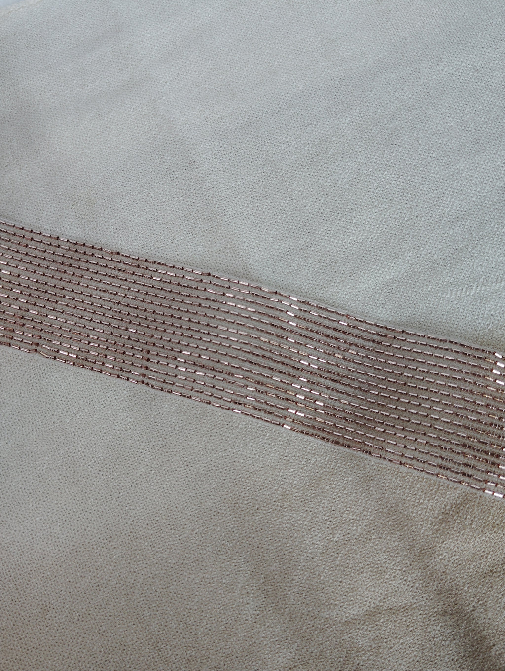 Metallic Bugle Bead & Sequin Ribbed Border Trim