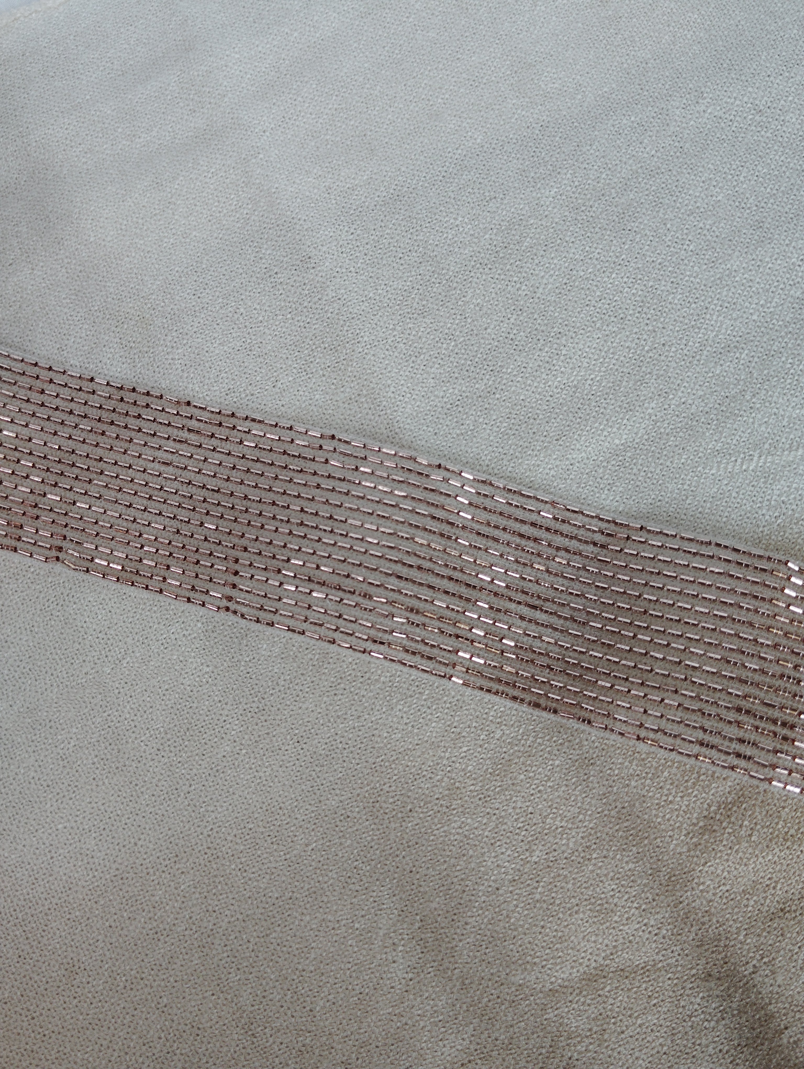 Metallic Bugle Bead & Sequin Ribbed Border Trim