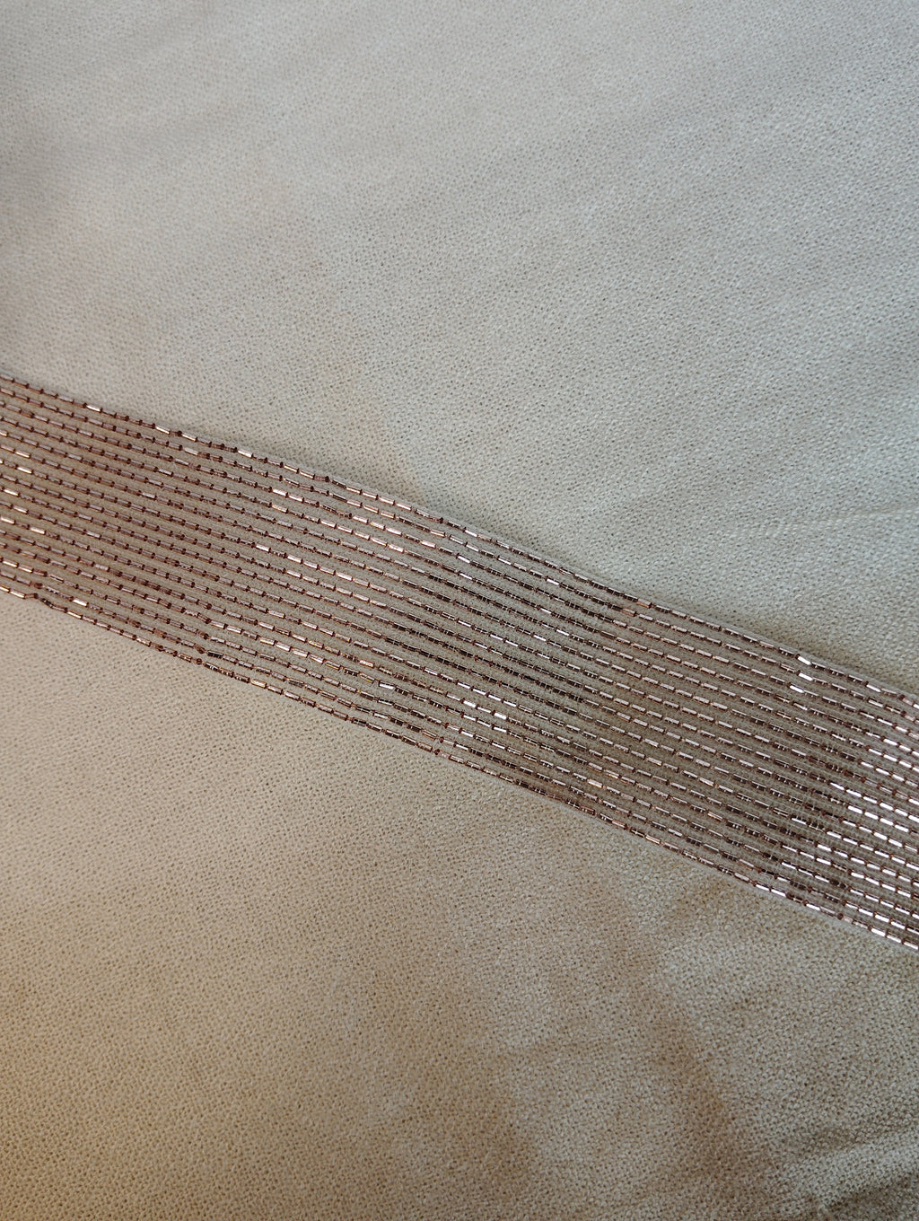 Metallic Bugle Bead & Sequin Ribbed Border Trim