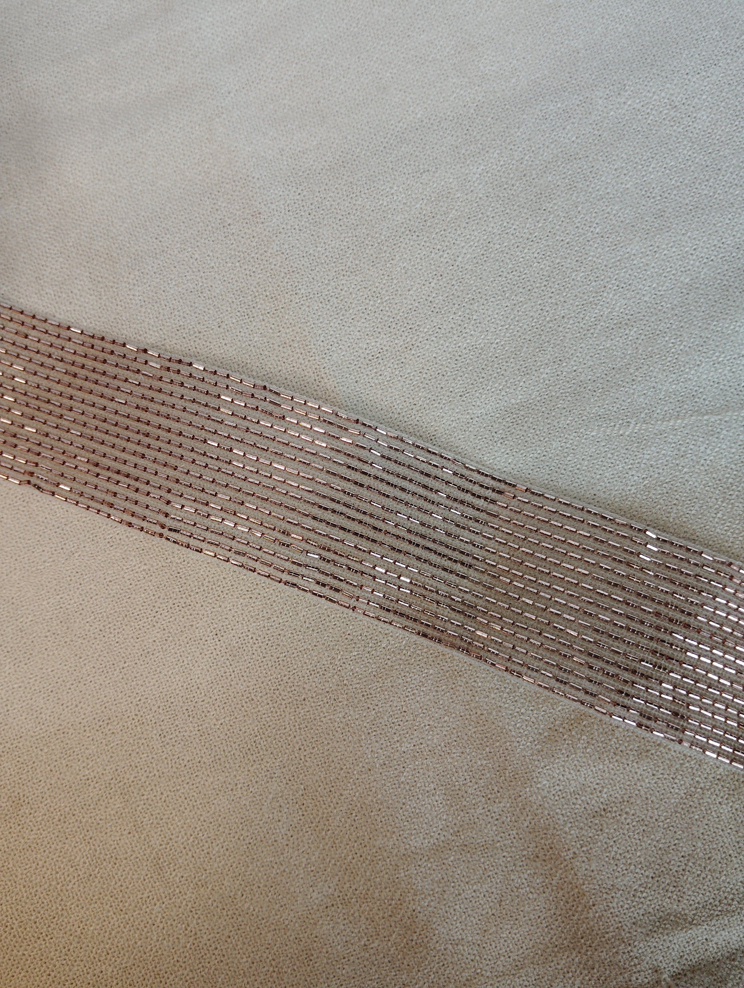 Metallic Bugle Bead & Sequin Ribbed Border Trim