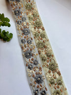 Floral Embroidered Net Trim