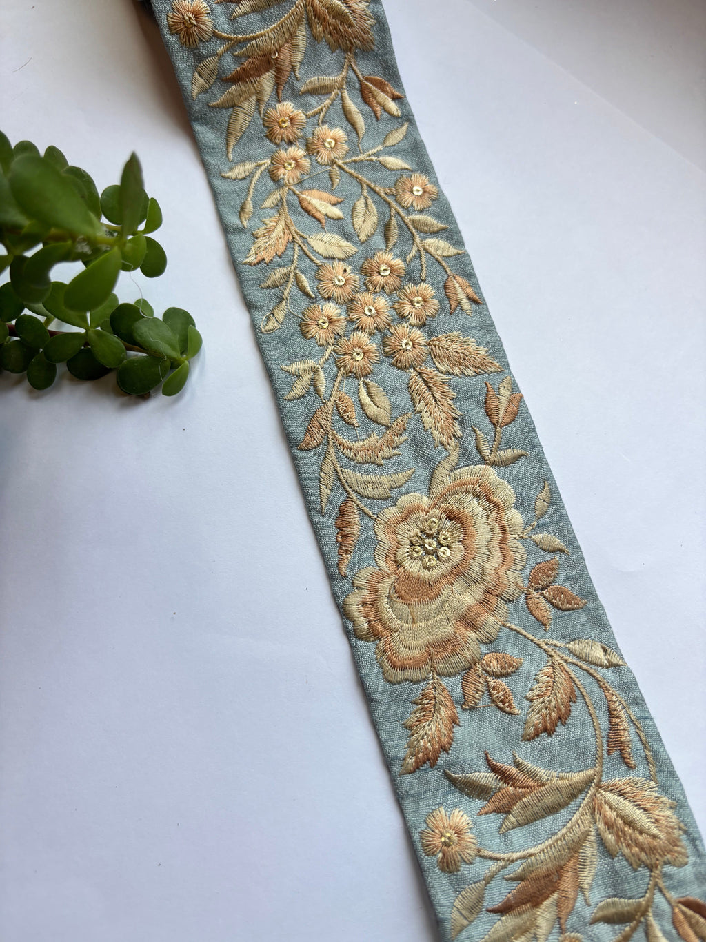 Floral Embroidered Silk Ribbon Lace