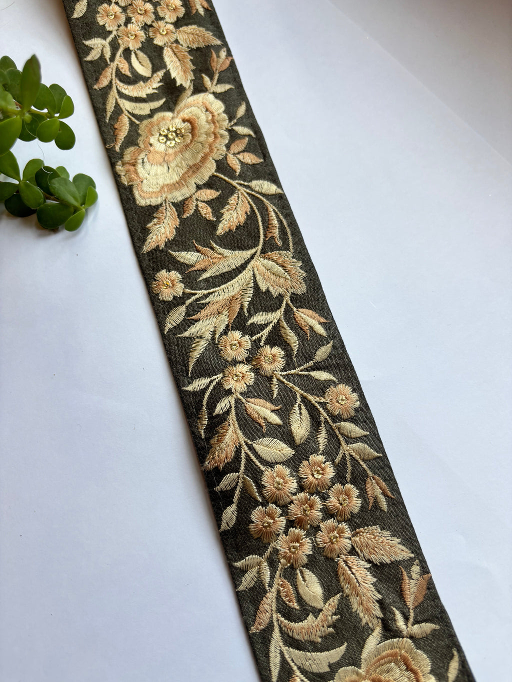 Floral Embroidered Silk Ribbon Lace
