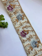 Floral Embroidered Net Lace Trim