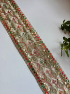 Embroidered Sequined Net Lace Border Trim