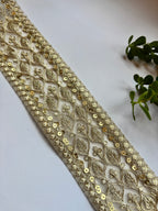 Embroidered Sequined Net Lace Border Trim