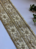 Sequinned and Embroidered Lace Borders