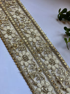 Sequinned and Embroidered Lace Borders