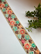 Exquisite Floral Embroidered Lace Trim with Sequins