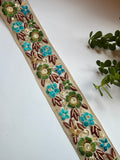 Exquisite Floral Embroidered Lace Trim with Sequins