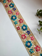 Exquisite Floral Embroidered Lace Trim with Sequins