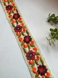 Embroidered Floral Fabric Lace Trim Roll