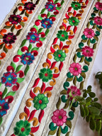 Embroidered Floral Fabric Lace Trim Roll