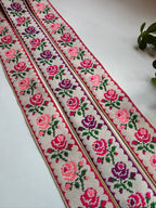 Floral Embroidered Ribbon Trim