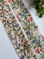Summer Meadow Floral Embroidered Border