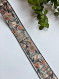 Exquisite Floral Hand-Embroidered Ribbon Trim