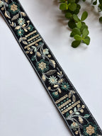 Exquisite Floral Hand-Embroidered Ribbon Trim