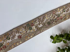 Vintage Zardozi Floral Trim with Gold Sequins