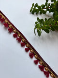 Royal Tassel & Pearl Embellished Lace Trim